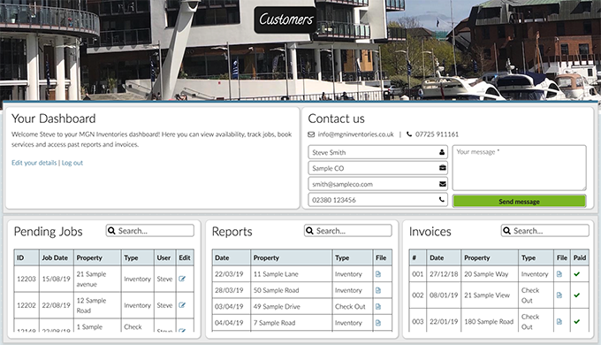 MGN Inventories customer area